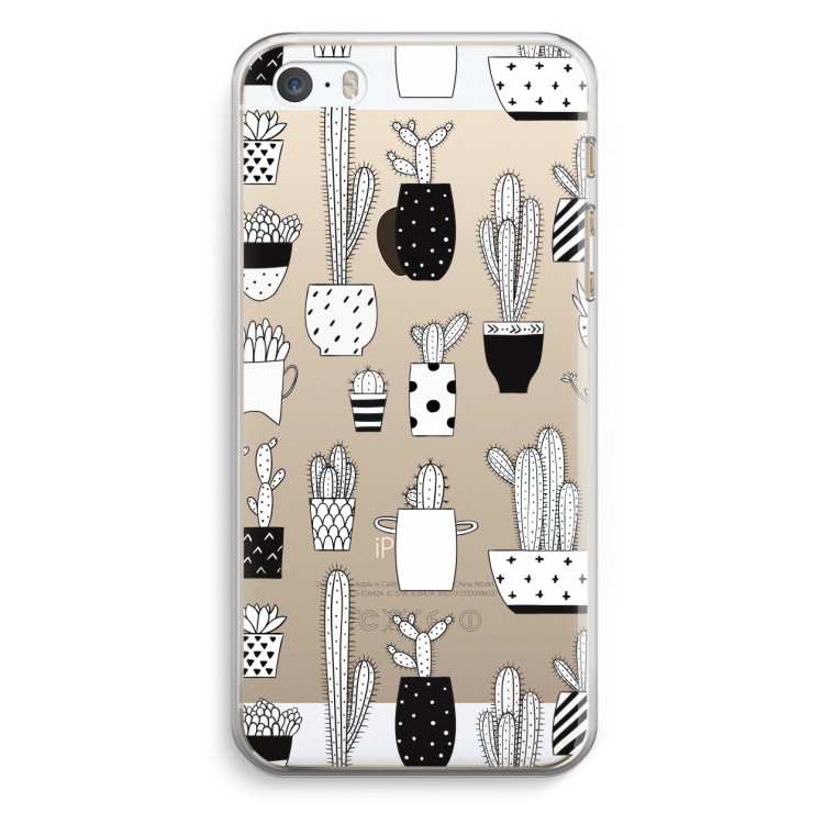Cactusmotief: iPhone 5 / 5S / SE Transparant Hoesje