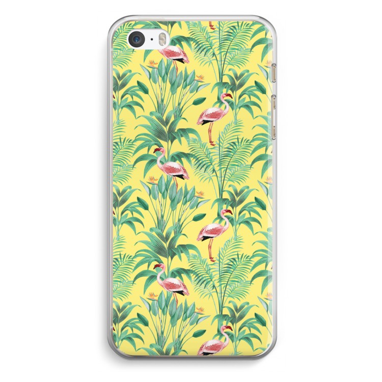 Flamingo party: iPhone 5 / 5S / SE Transparant Hoesje