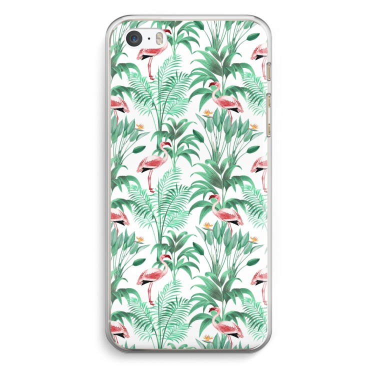 Flamingo bladeren: iPhone 5 / 5S / SE Transparant Hoesje