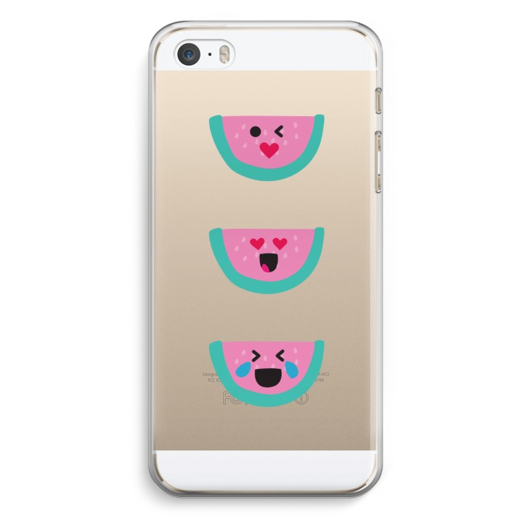 Smiley watermeloen: iPhone 5 / 5S / SE Transparant Hoesje