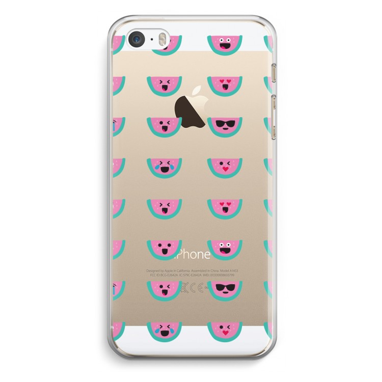 Smiley watermeloenprint: iPhone 5 / 5S / SE Transparant Hoesje
