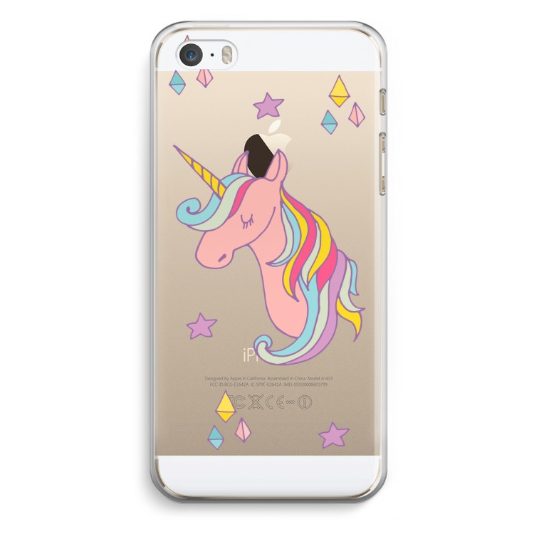 Roze eenhoorn: iPhone 5 / 5S / SE Transparant Hoesje