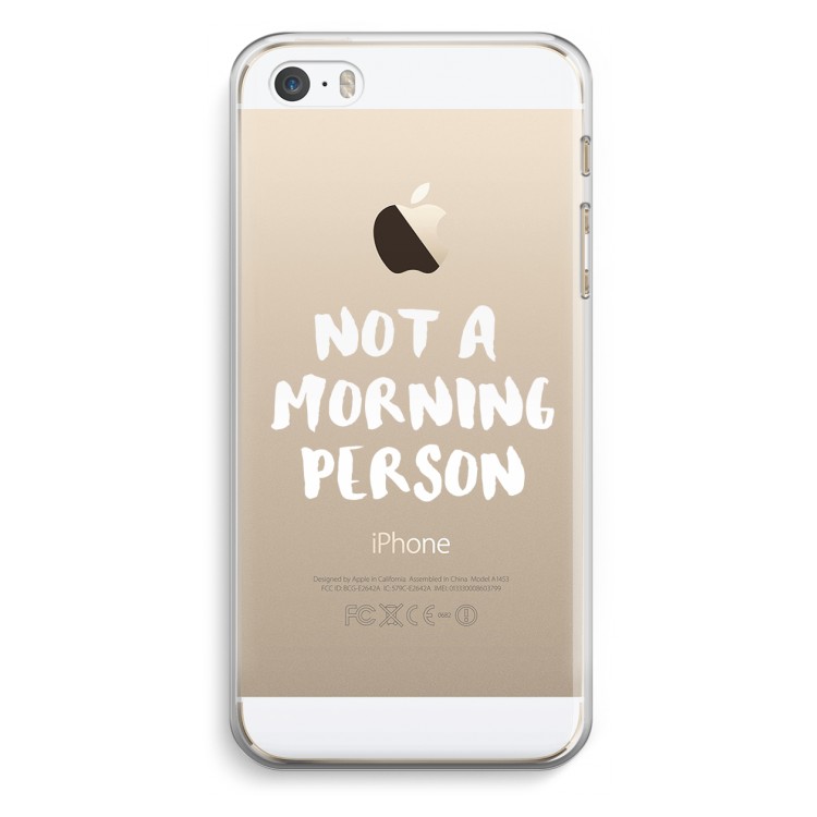 Morning person: iPhone 5 / 5S / SE Transparant Hoesje