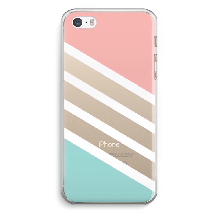 Strepen pastel: iPhone 5 / 5S / SE Transparant Hoesje