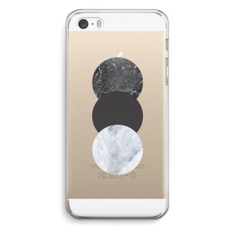 Marmeren cirkels: iPhone 5 / 5S / SE Transparant Hoesje