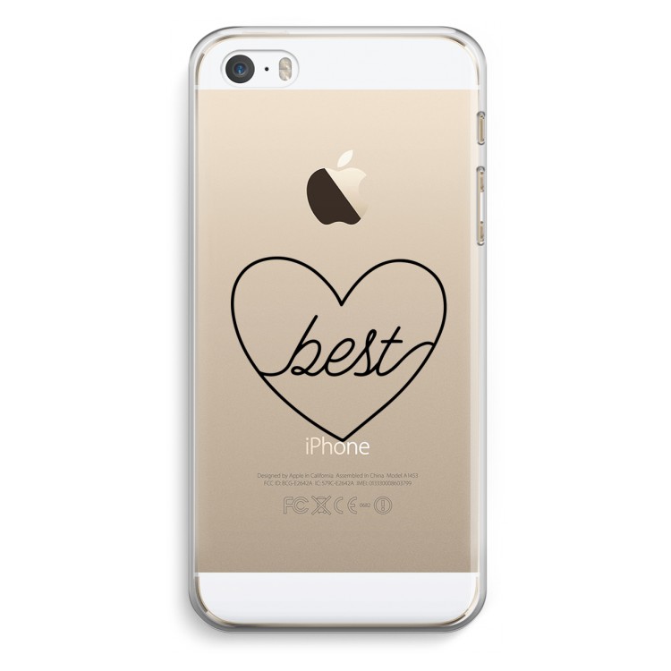 Best heart black: iPhone 5 / 5S / SE Transparant Hoesje
