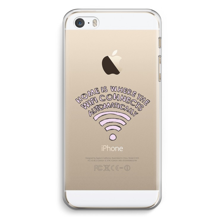 Home Is Where The Wifi Is: iPhone 5 / 5S / SE Transparant Hoesje