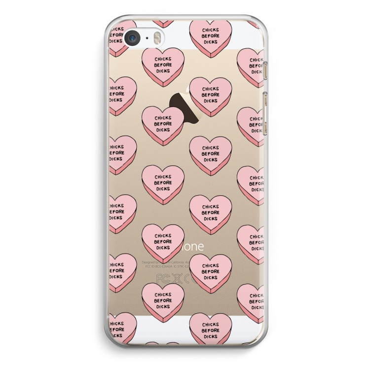 Chicks before dicks: iPhone 5 / 5S / SE Transparant Hoesje