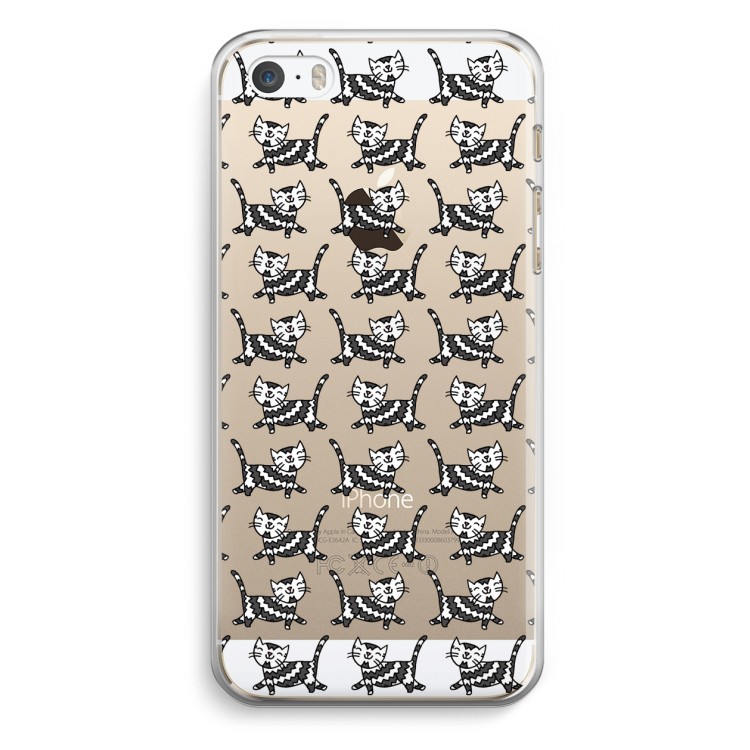 Zwarte poes: iPhone 5 / 5S / SE Transparant Hoesje