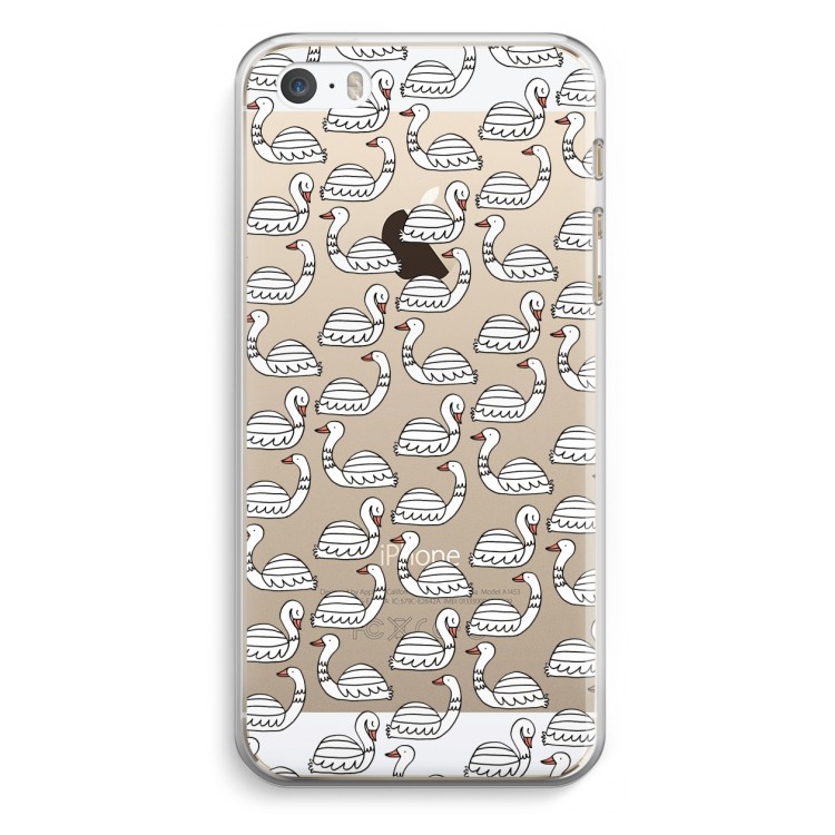Zwanen: iPhone 5 / 5S / SE Transparant Hoesje