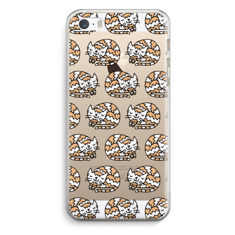 Slapende poes: iPhone 5 / 5S / SE Transparant Hoesje