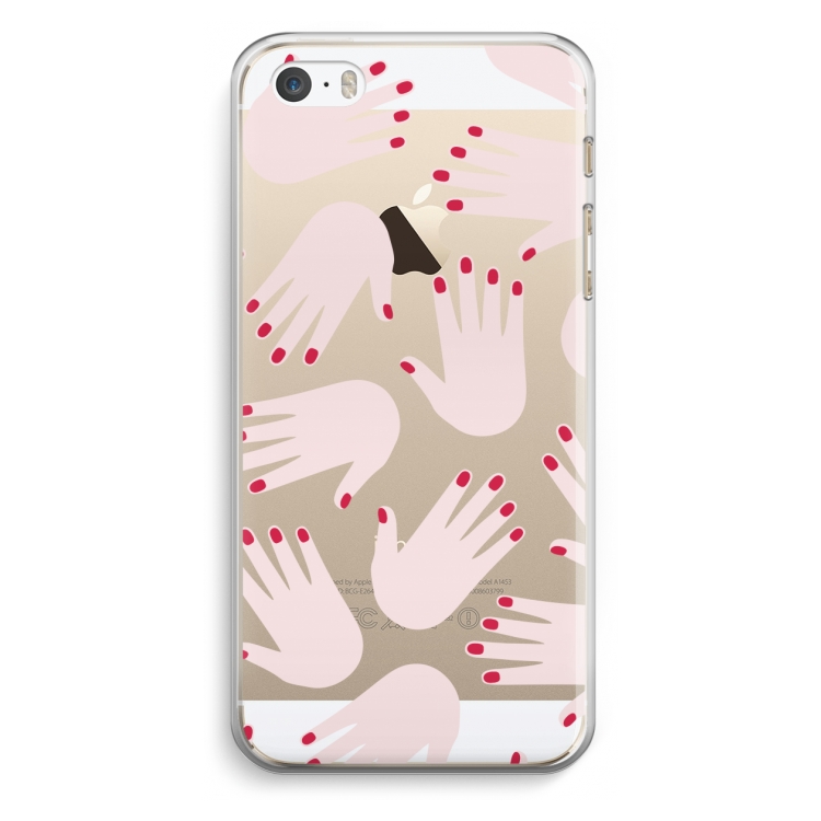 Hands pink: iPhone 5 / 5S / SE Transparant Hoesje