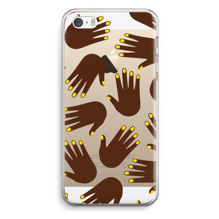 Hands dark: iPhone 5 / 5S / SE Transparant Hoesje