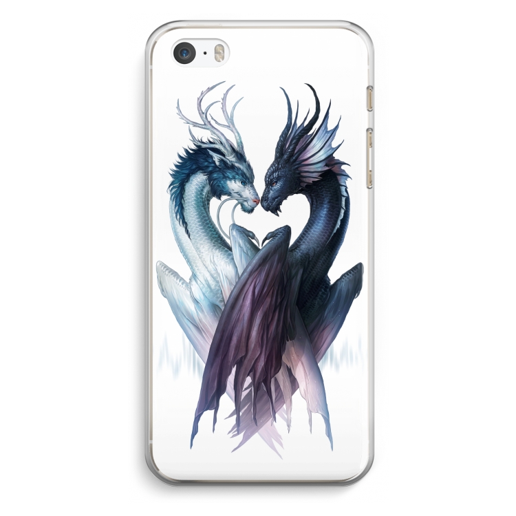 Yin Yang Dragons: iPhone 5 / 5S / SE Transparant Hoesje