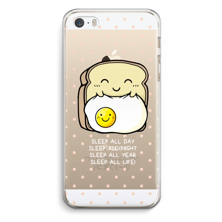 Sleep All Day: iPhone 5 / 5S / SE Transparant Hoesje