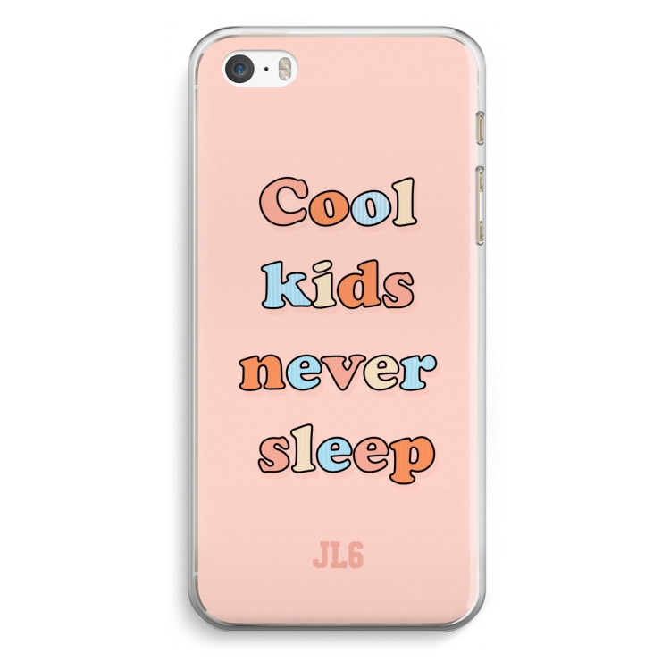 Cool Kids Never Sleep: iPhone 5 / 5S / SE Transparant Hoesje
