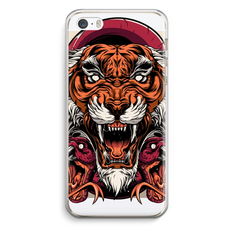 Tiger and Rattlesnakes: iPhone 5 / 5S / SE Transparant Hoesje