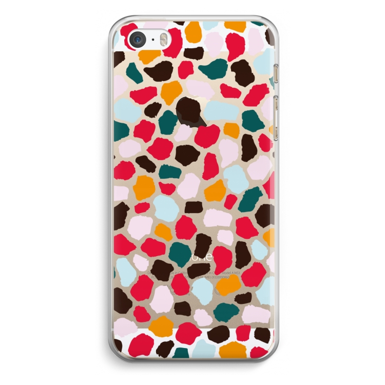 Colored Giraffe: iPhone 5 / 5S / SE Transparant Hoesje