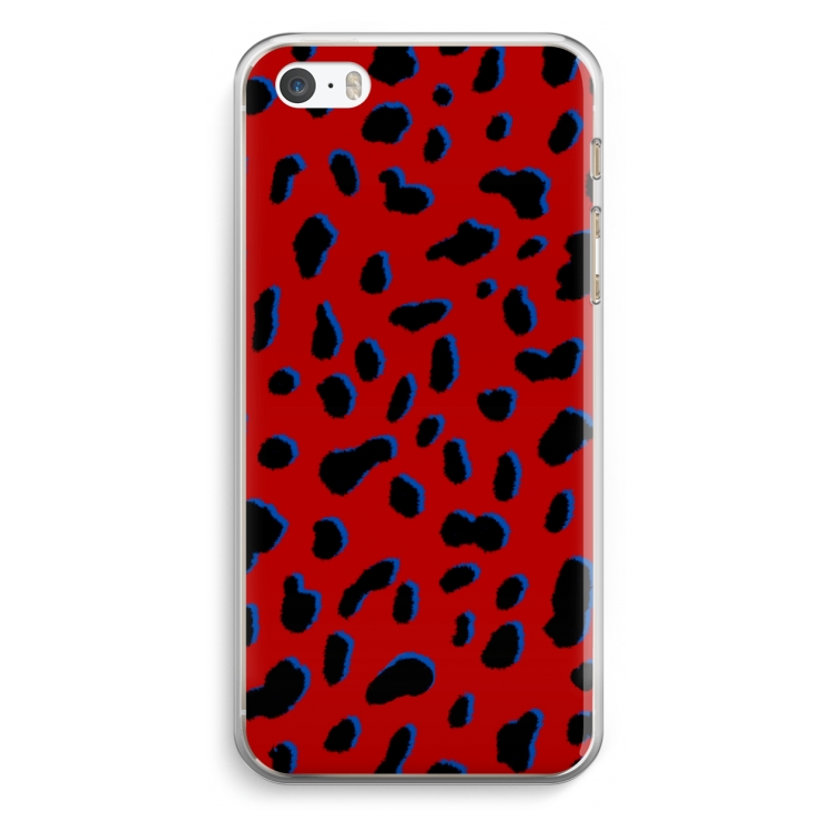 Red Leopard: iPhone 5 / 5S / SE Transparant Hoesje
