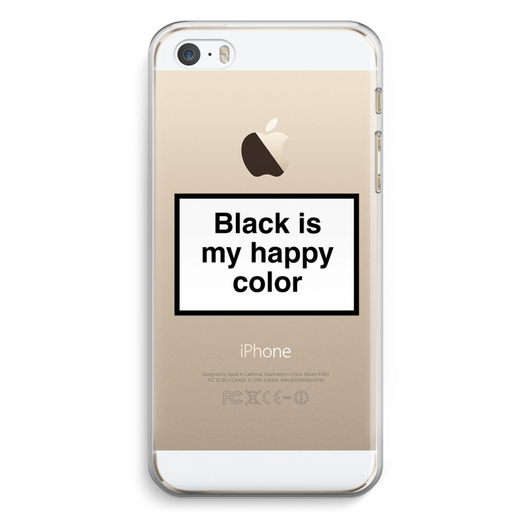 Black is my happy color: iPhone 5 / 5S / SE Transparant Hoesje