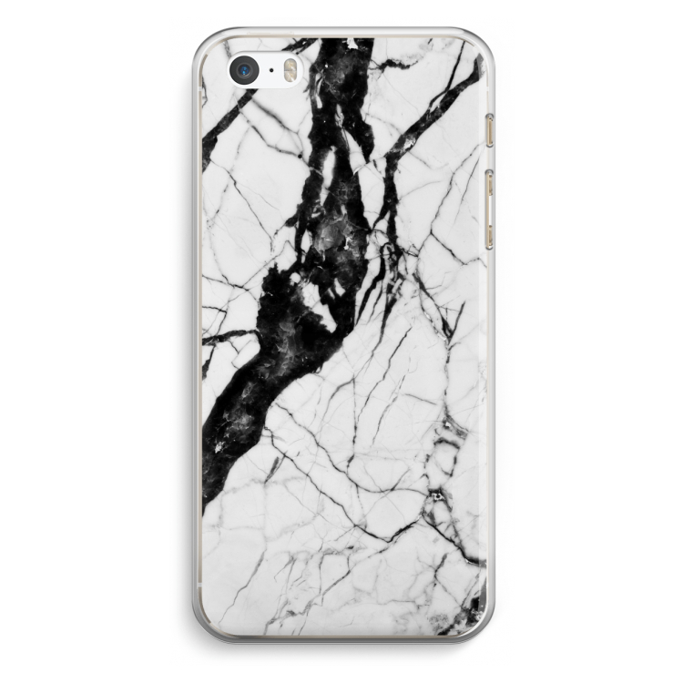 Witte marmer 2: iPhone 5 / 5S / SE Transparant Hoesje