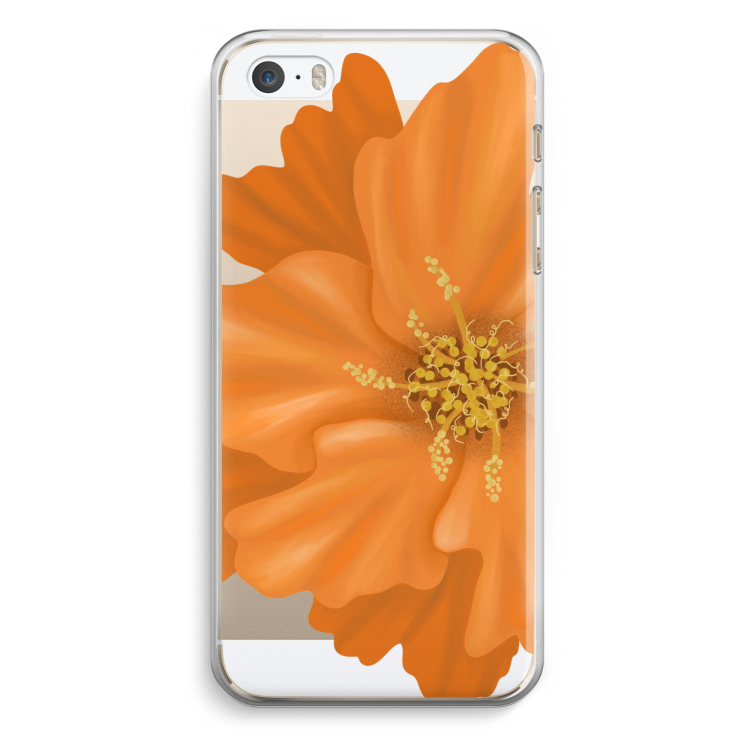 Orange Ellila flower: iPhone 5 / 5S / SE Transparant Hoesje