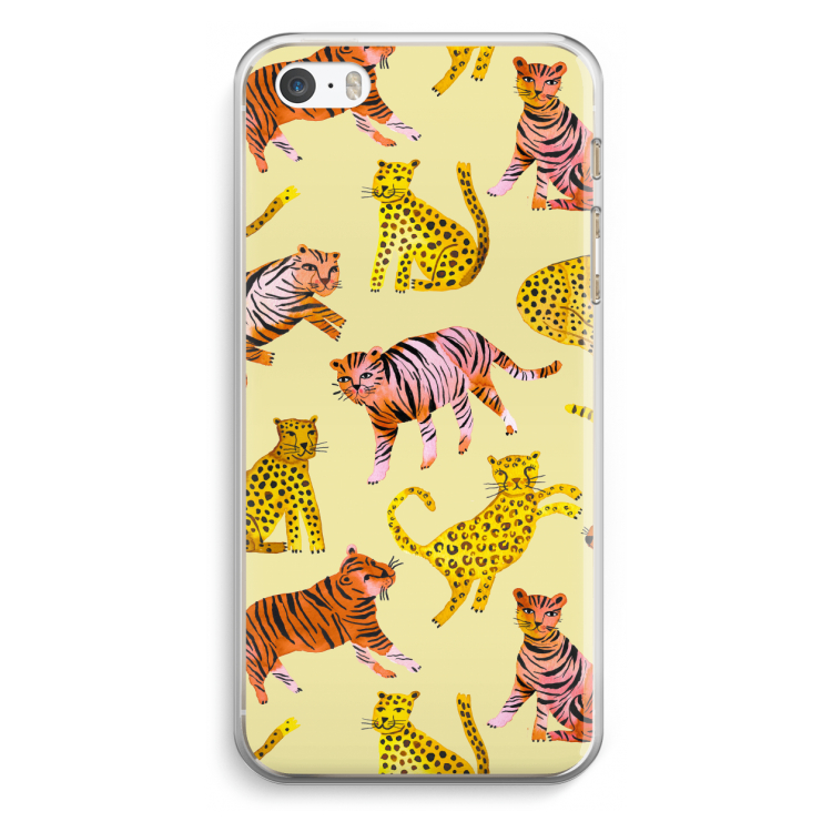 Cute Tigers and Leopards: iPhone 5 / 5S / SE Transparant Hoesje