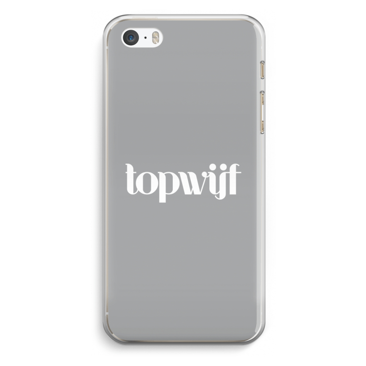 Topwijf Grijs Wit: iPhone 5 / 5S / SE Transparant Hoesje