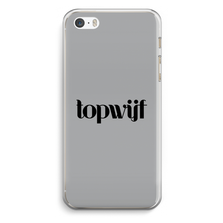 Topwijf Grijs Zwart: iPhone 5 / 5S / SE Transparant Hoesje