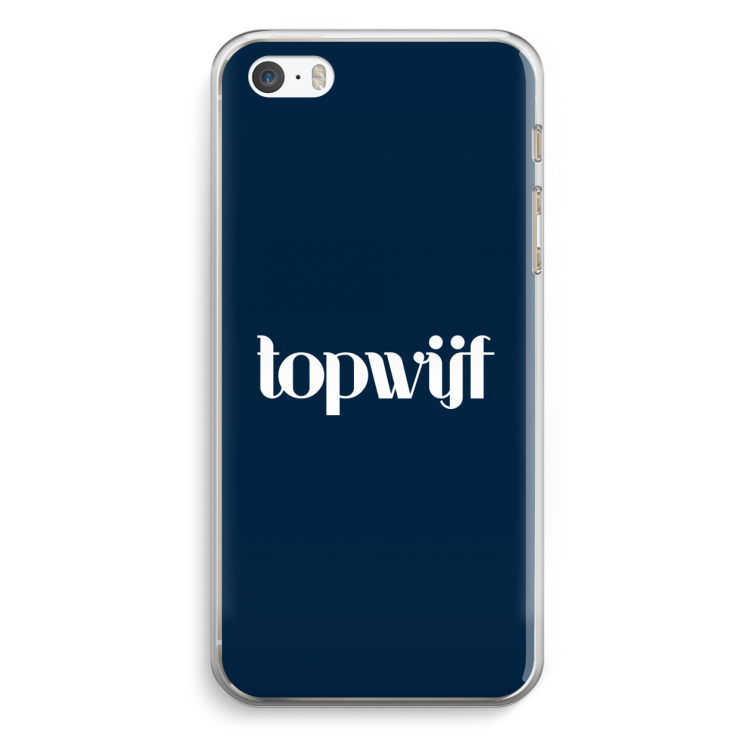 Topwijf Navy: iPhone 5 / 5S / SE Transparant Hoesje