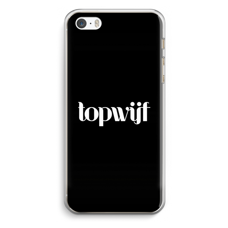 Topwijf Zwart: iPhone 5 / 5S / SE Transparant Hoesje