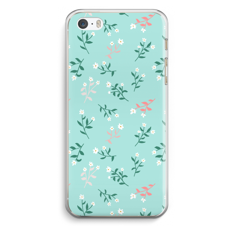 Small white flowers: iPhone 5 / 5S / SE Transparant Hoesje