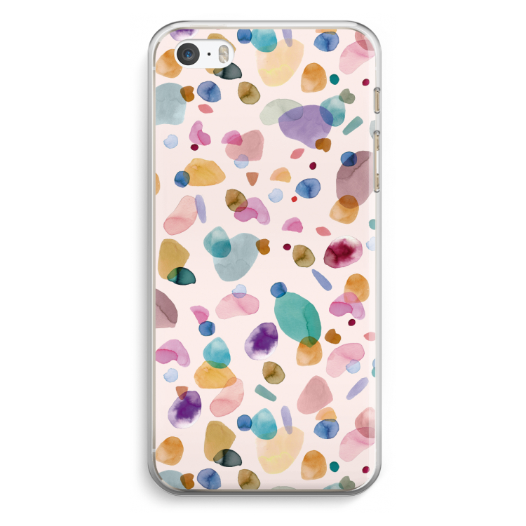 Terrazzo Memphis Pink: iPhone 5 / 5S / SE Transparant Hoesje