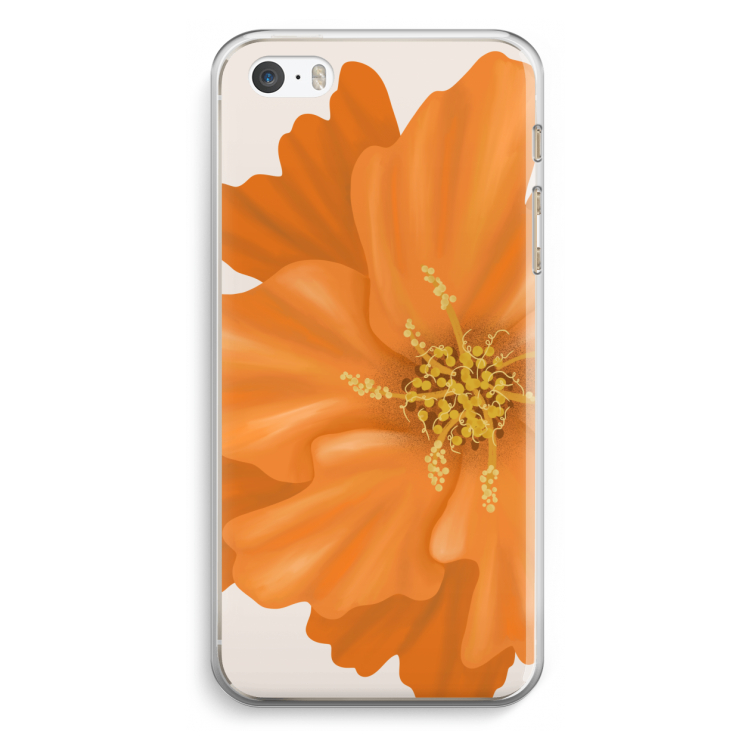 Orange Ellila flower: iPhone 5 / 5S / SE Transparant Hoesje