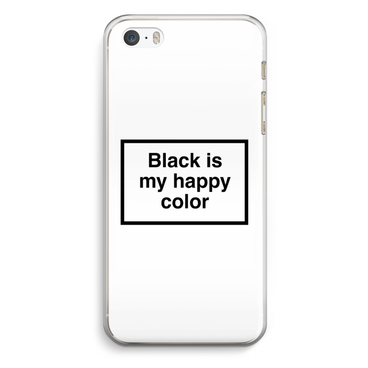 Black is my happy color: iPhone 5 / 5S / SE Transparant Hoesje
