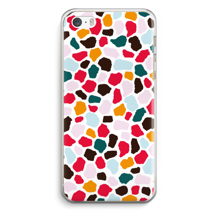Colored Giraffe: iPhone 5 / 5S / SE Transparant Hoesje