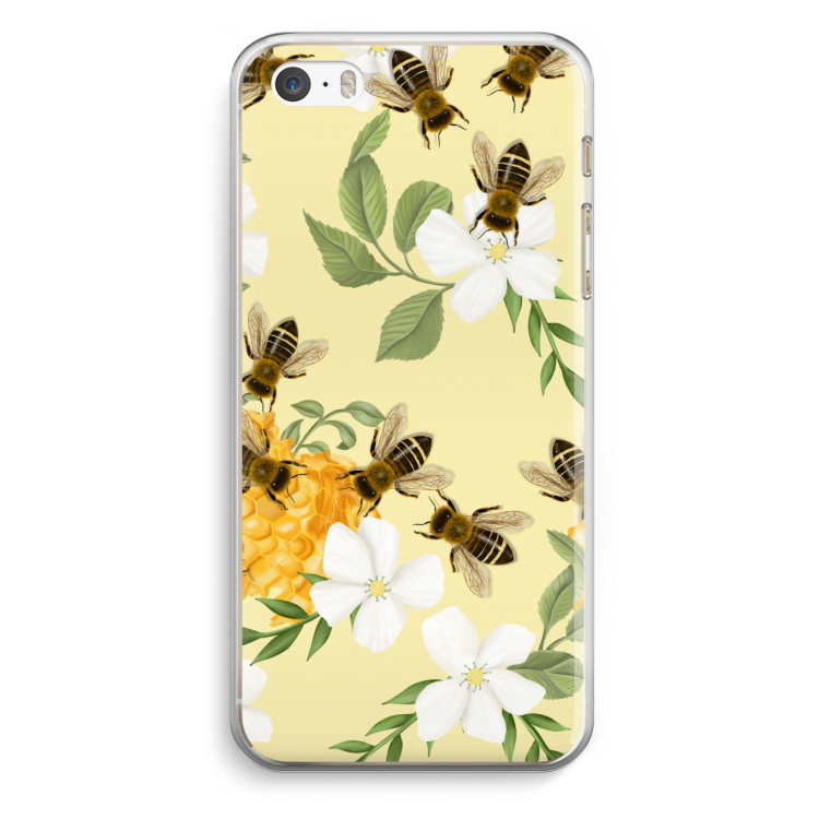No flowers without bees: iPhone 5 / 5S / SE Transparant Hoesje