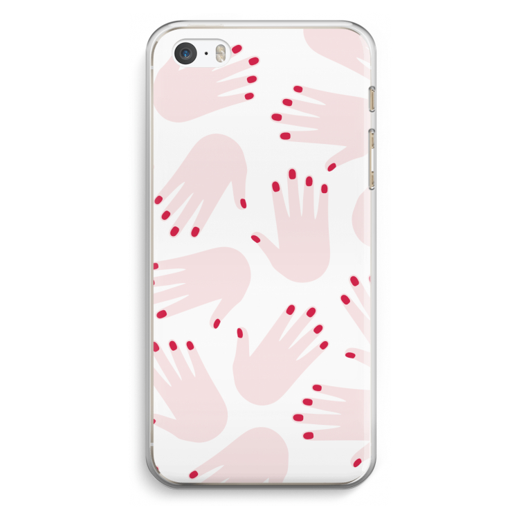 Hands pink: iPhone 5 / 5S / SE Transparant Hoesje