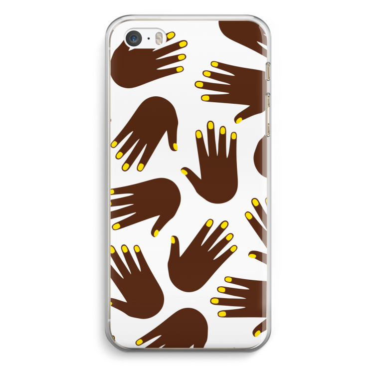 Hands dark: iPhone 5 / 5S / SE Transparant Hoesje