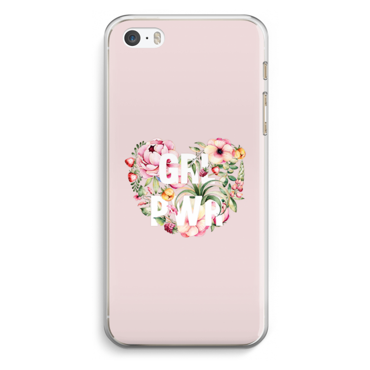 GRL PWR Flower: iPhone 5 / 5S / SE Transparant Hoesje