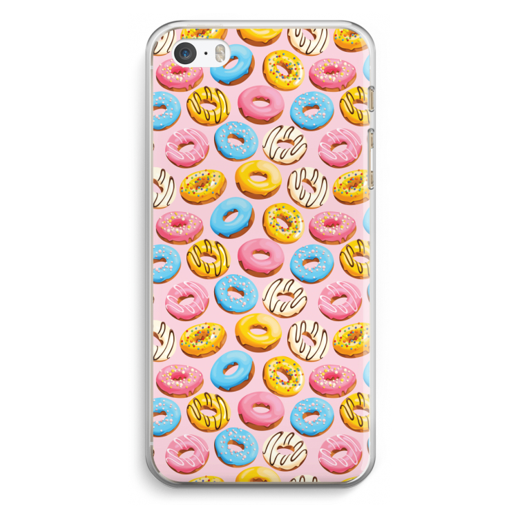 Pink donuts: iPhone 5 / 5S / SE Transparant Hoesje