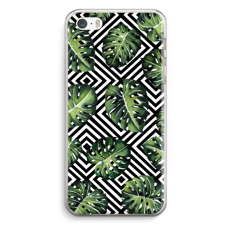 Geometrische jungle: iPhone 5 / 5S / SE Transparant Hoesje