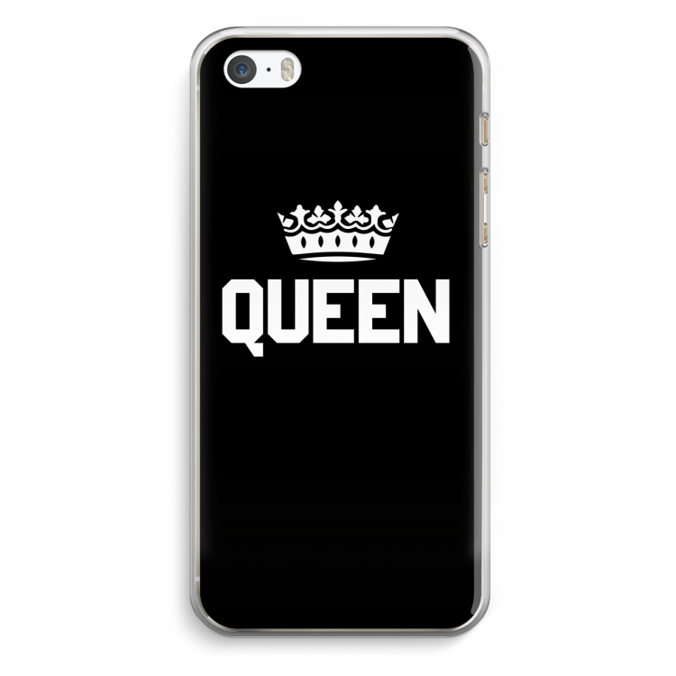 Queen zwart: iPhone 5 / 5S / SE Transparant Hoesje