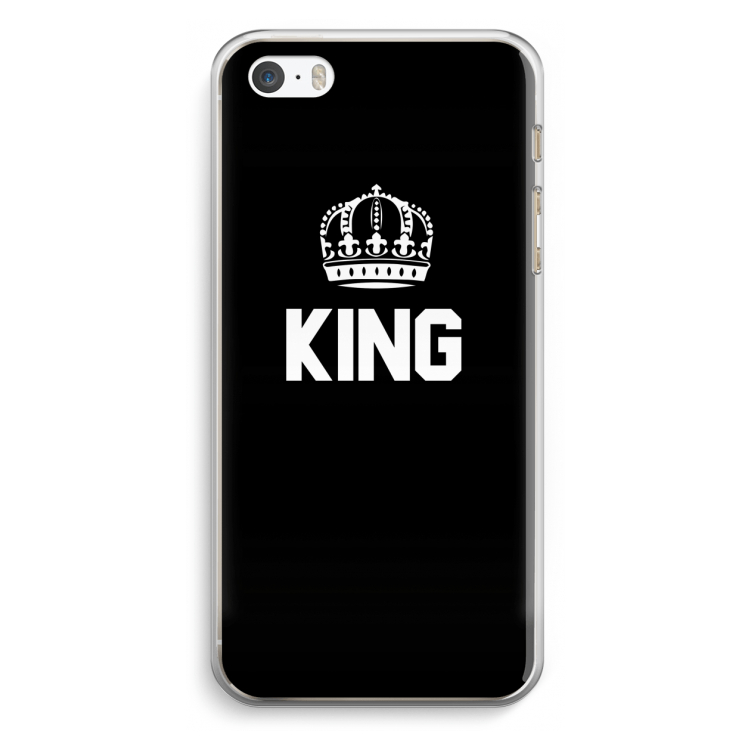 King zwart: iPhone 5 / 5S / SE Transparant Hoesje