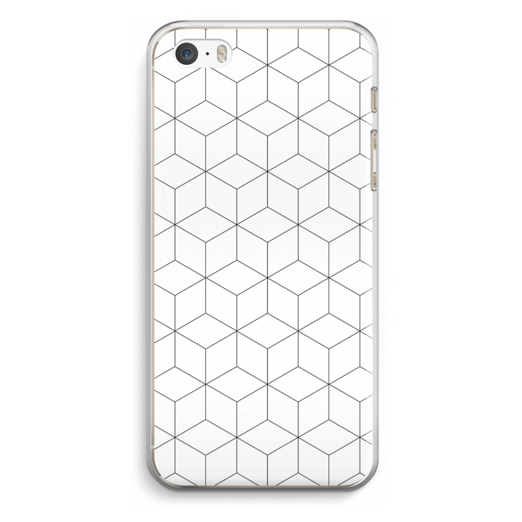 Zwart-witte kubussen: iPhone 5 / 5S / SE Transparant Hoesje