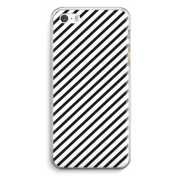 Strepen zwart-wit: iPhone 5 / 5S / SE Transparant Hoesje