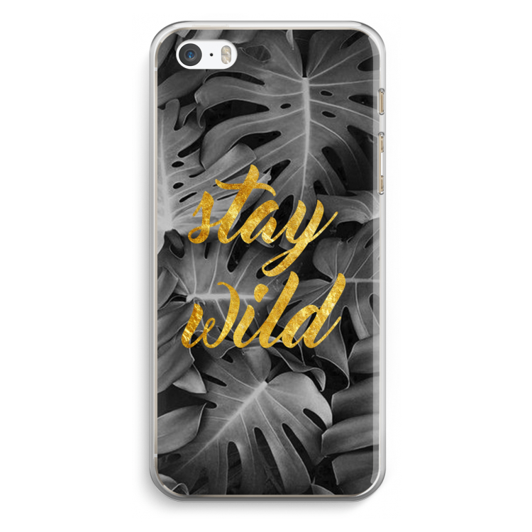 Stay wild: iPhone 5 / 5S / SE Transparant Hoesje