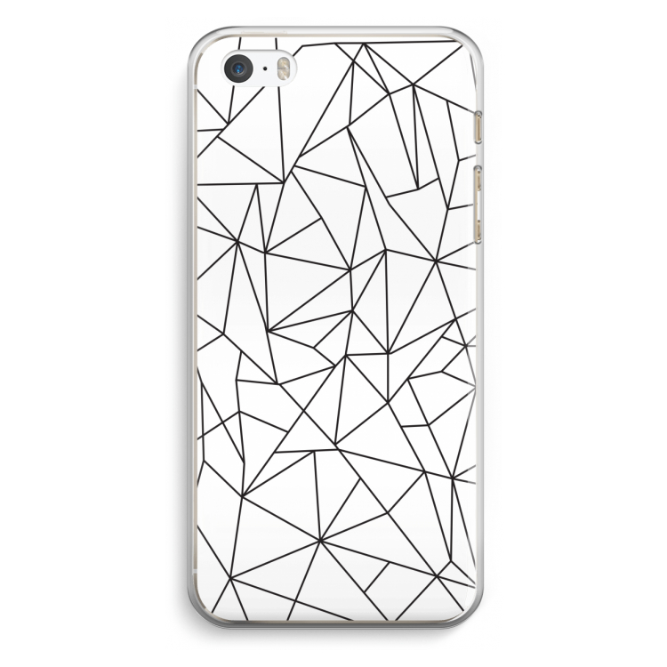 Geometrische lijnen zwart: iPhone 5 / 5S / SE Transparant Hoesje
