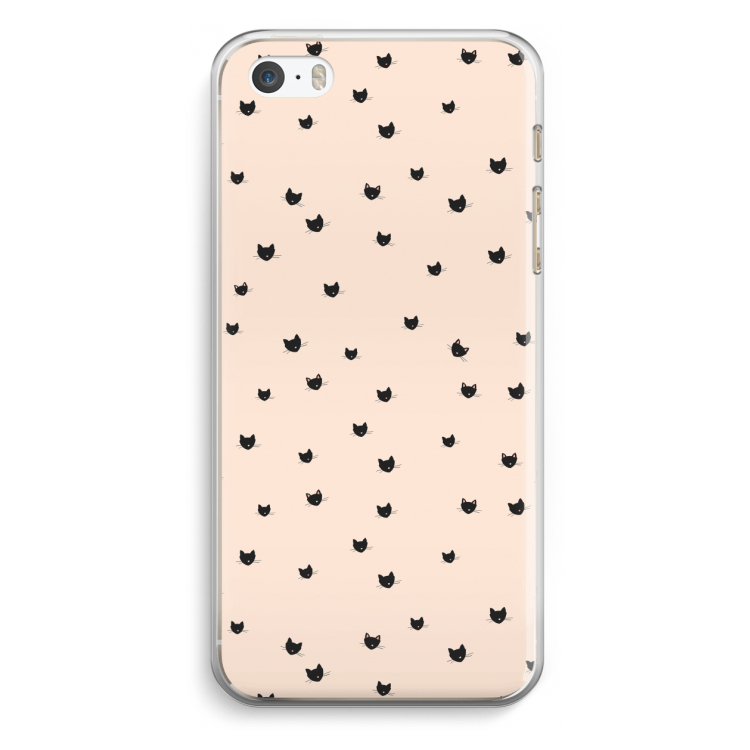 Kleine kattenkopjes: iPhone 5 / 5S / SE Transparant Hoesje
