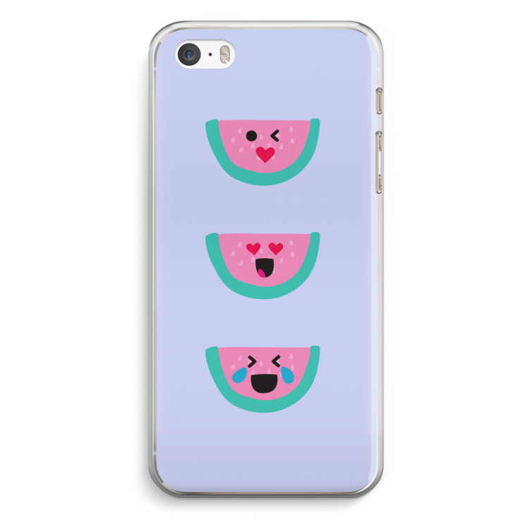 Smiley watermeloen: iPhone 5 / 5S / SE Transparant Hoesje